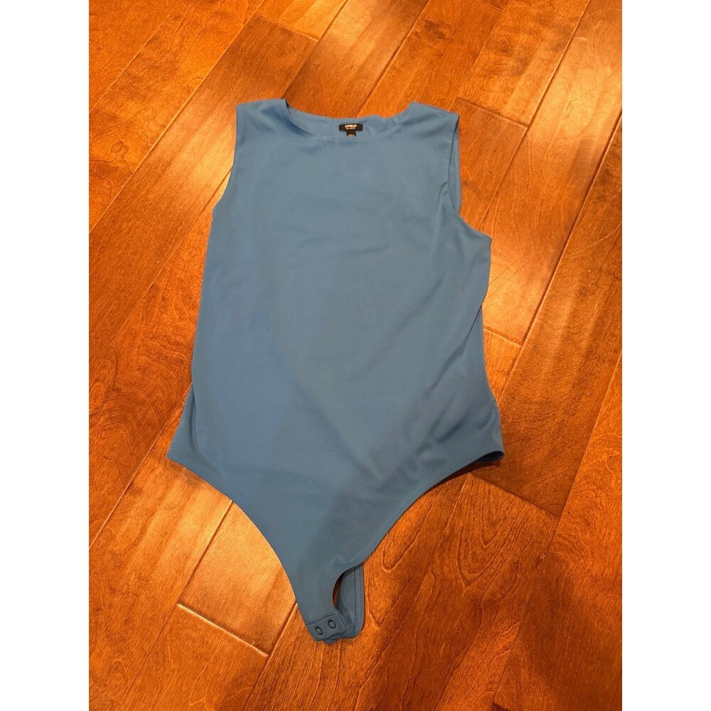 Express large blue tank body contour bodysuit